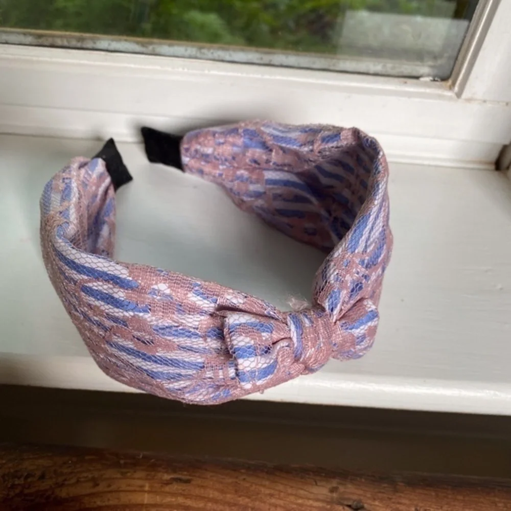 Anthropologie Knotted Wide Blue Headband